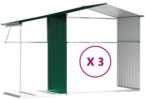 Abrigo de jardim 277x365,5x179 cm aço galvanizado verde