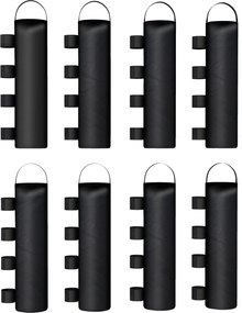 Conjunto de 8 Sacos de Peso para Tendas (NÃO INCLUIDA) Sacos de Areia em Tecido Oxford 600D Para Pernas de Toldo Sem Areia Preto