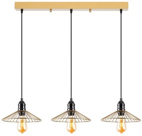 Candeeiro de Teto Kila – Dourado Brilhante – 98 x 25 x 114 cm