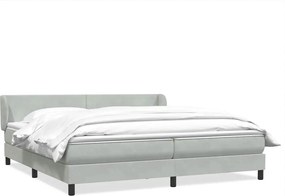 vidaXL Cama com molas/colchões 200x220 cm veludo cinzento-claro