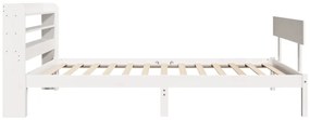 Cama sem colchão 75x190 cm madeira de pinho maciça branco