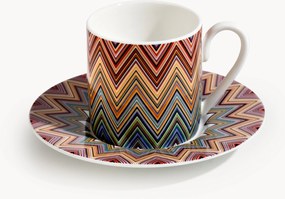 Canecas de café com pires em Fine Bone China Jarris, conjunto de 2