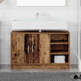 vidaXL Gabinete para Pia Madeira Velha 90x29x55 cm Madeira Derivada