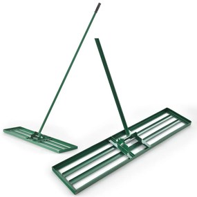 Ancinho de nivelamento de relva resistente com pega ergonómica para jardim, pátio, terrenos agrícolas 106 x 25 cm Verde