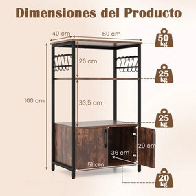 Armário de Cozinha Ravenna com 2 Prateleiras e Armário – Modelo Ravenn