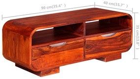 Mesa de centro madeira de acácia maciça 90x40x35 cm
