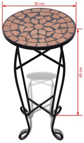 Mesa de apoio para plantas em mosaico terracota