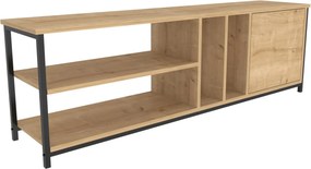Suporte para TV Oneida – Preto e Carvalho – 140 cm x 35,3 cm x 50,8 cm