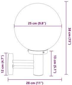 Luzes de Parede Externas 2 pcs Aço Inoxidável Preto IP44