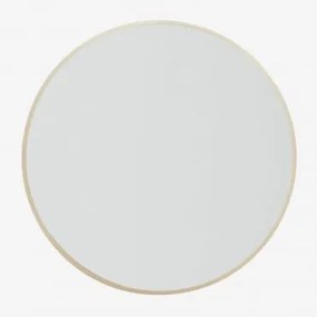 Espelho De Parede Redondo Ø60 Cm Em Alumínio Oreste Dourado - Sklum