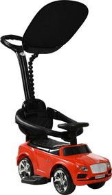 AIYAPLAY Carro Andador 3 em 1 com Licença Bentley Bentayga Carro Andador para Bebés de 12-36 Meses com Música e Buzina Vermelho | Aosom Portugal