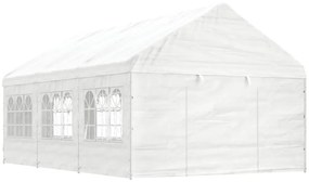 Gazebo com telhado 6,69x4,08x3,22 m polietileno branco