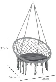 Cadeira Suspensa em Rede com Almofada - Design Hippie