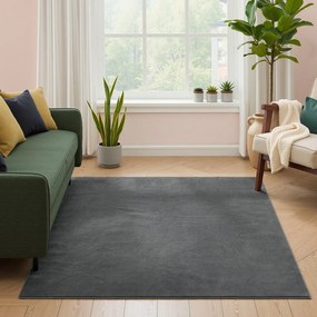 Tapete retangular de sala de estar, 140 x 200 cm cinzento antracite