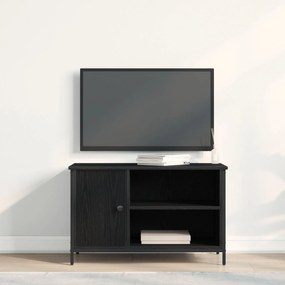 Armário para TV vidaXL Preto Carvalho 80x40x50 cm Madeira de Engenhari
