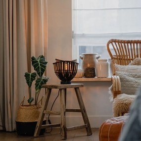 Candeeiro de mesa oriental preto bambu - Pua