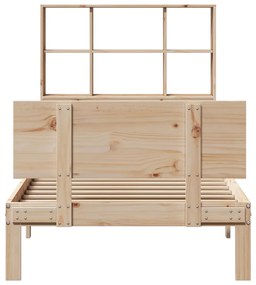 Cama com estante sem colchão 75x190 cm pinho maciço