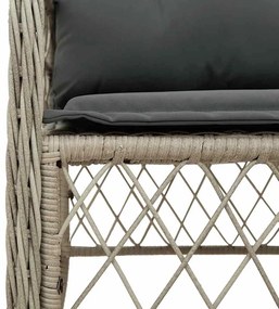 9 pcs conjunto de jantar p/ jardim c/ almofadões cinzento claro