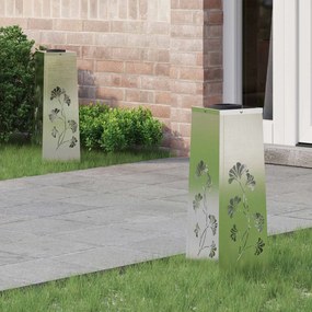 vidaXL Luz Solar LED de Caminho 2 pcs Ferro Enferrujado