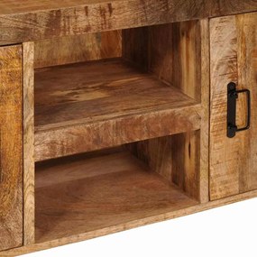 Gabinete para TV Castanho Madeira de manga sólida e rugosa