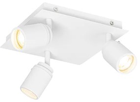 LED Foco de casa de banho inteligente branco quadrado 3 luzes IP44 incl. 3 Wifi GU10 50mm - Ducha Moderno