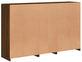 Aparador com luzes LED 162x37x100 cm carvalho castanho