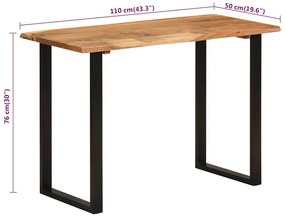 Mesa de jantar 110x50x76 madeira de acácia maciça