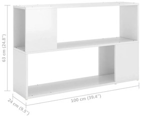 Estante 100x24x63 cm contraplacado branco brilhante