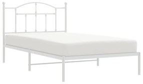 Estrutura de cama com cabeceira 100x200 cm metal branco