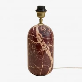 Base Para Lâmpada De Mesa Em Pedra Natural Yalvira Mármore Vermelho Cherry Gold - Sklum
