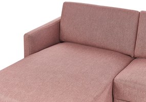 Sofá de canto 2 lugares em tecido castanho rosado à direita BREDA Beliani