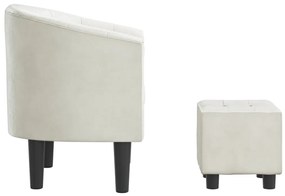 Poltrona com apoio de pés couro artificial branco