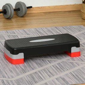 Step para Exercício Aeróbico Plataforma Step com Altura Ajustável em 2 Níveis com Carga Máxima 150kg para Exercício em Academia Casa 68x29x10-15cm Pre
