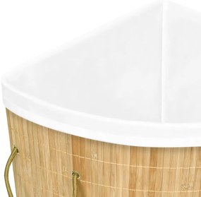 Cesto de canto para roupa suja 60 L bambu