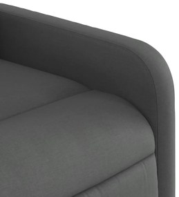 Poltrona de massagens reclinável tecido cinzento-escuro