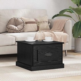 vidaXL Mesa de centro with Drawer Carvalho preto 50 x 50 x 35 cm