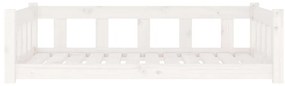 Cama para cães 105,5x75,5x28 cm madeira de pinho maciça branco