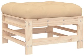 7 pcs conjunto lounge jardim c/ almofadões madeira maciça