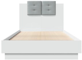 Estrutura cama cabeceira 75x190 cm derivados de madeira branco