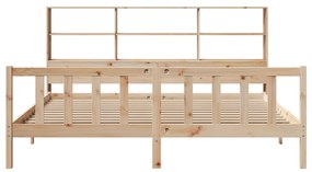 Cama com estante sem colchão 200x200 cm pinho maciço