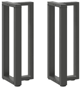 Pés de mesa de console em forma de T, 2 peças, antracite, 25x28x(72-73