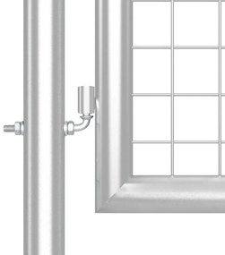 Portão de rede para jardim 400x175 cm aço galvanizado prateado