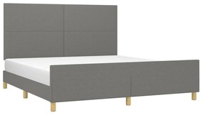 Estrutura de cama sem colchão 180x200 cm tecido cinzento-escuro