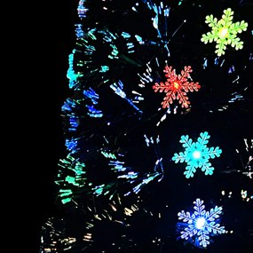 Árvore de Natal com flocos de neve LED 240 cm fibra ótica preto