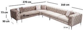 Sofá de Canto Como – Bege – 310 cm x 73 cm x 270 cm