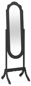 vidaXL Espelho de pé 45,5x47,5x160 cm derivados de madeira preto