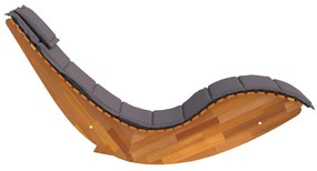 Camas de sol balanço com almofadas 2 pcs Madeira sólida de acácia