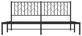 Estrutura de cama com cabeceira 183x213 cm metal preto