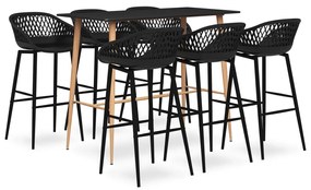 vidaXL 7 pcs conjunto de bar preto
