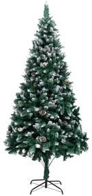 vidaXL Árvore de Natal artificial com pinhas e neve branca 240 cm